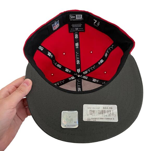 New era tampa bay buccaneers fitted hat 7 3/8 - Picture 3 of 4